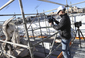 Obras de restauración de la puerta de Alcalá