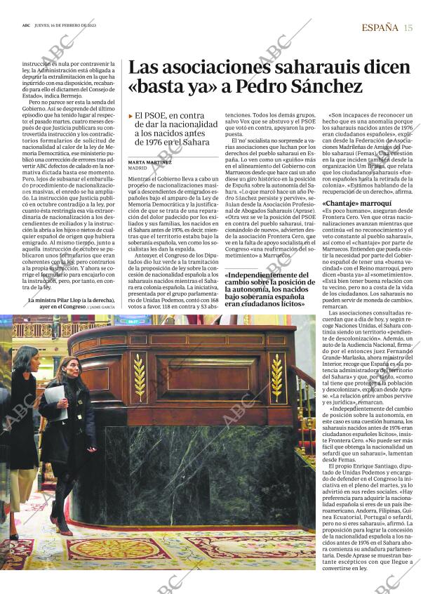 ABC MADRID 16-02-2023 página 15