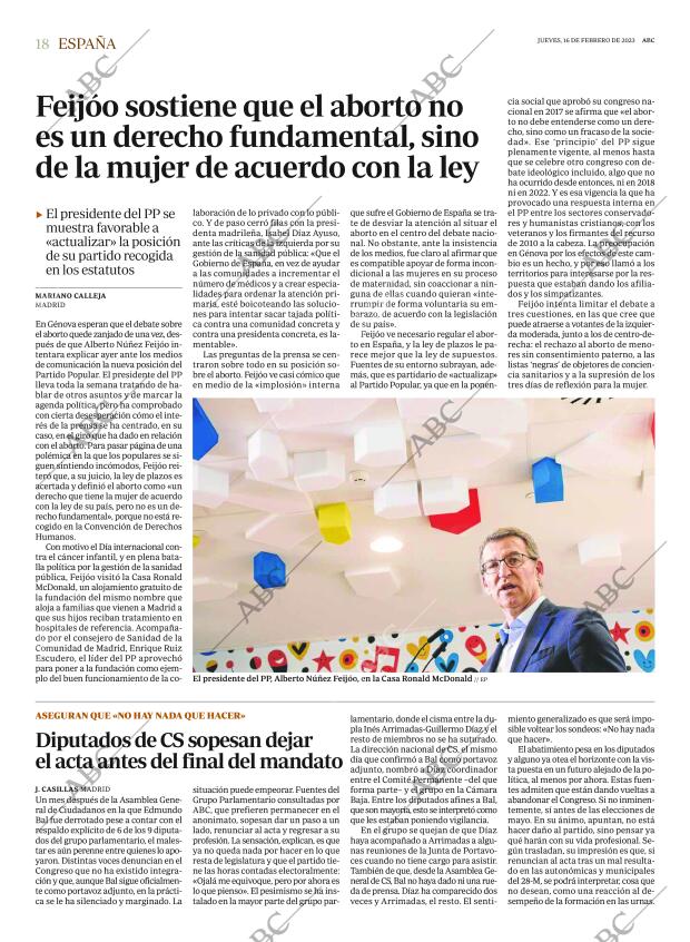 ABC MADRID 16-02-2023 página 18