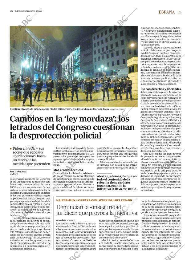ABC MADRID 16-02-2023 página 19