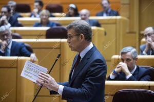 El presidente del gobierno Pedro Sánchez asiste a la sesión de control en el...