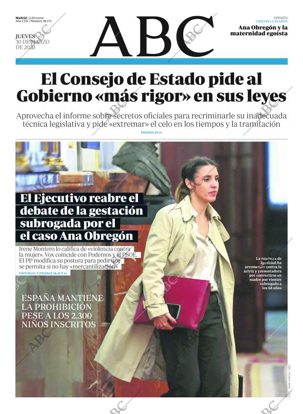ABC MADRID 30-03-2023 página 1