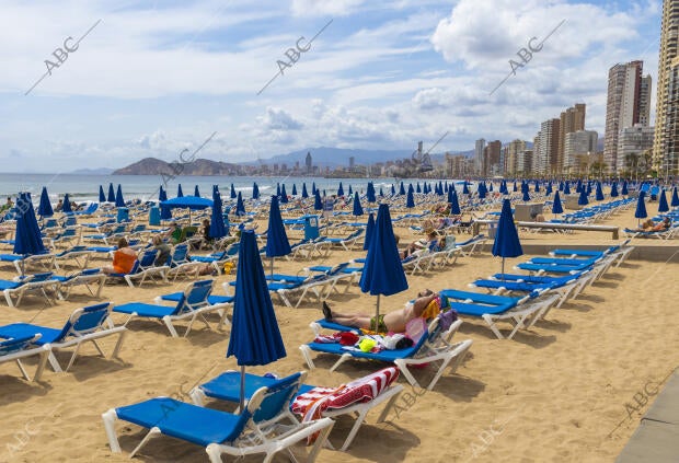 Benidorm, 18/05/2023. Turismo en la playa de Levante. Ingleses, extranjeros,...