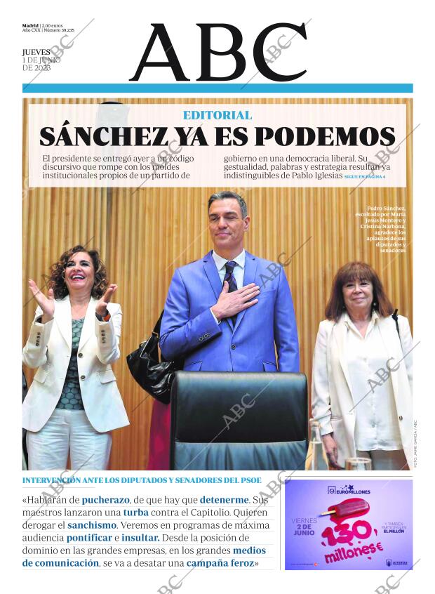 ABC MADRID 01-06-2023 página 1