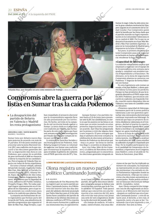 ABC MADRID 01-06-2023 página 20