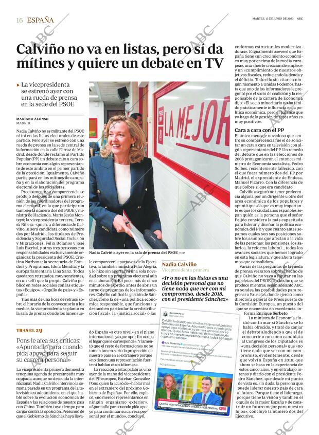 ABC MADRID 13-06-2023 página 16