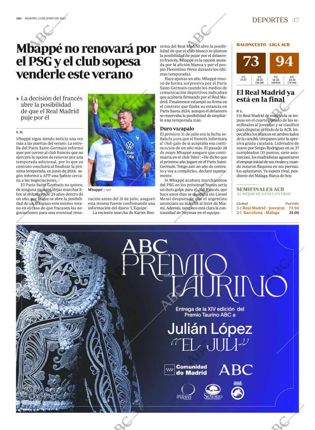 ABC MADRID 13-06-2023 página 47