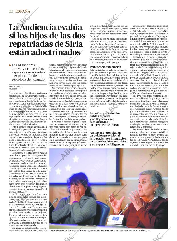 ABC MADRID 15-06-2023 página 22