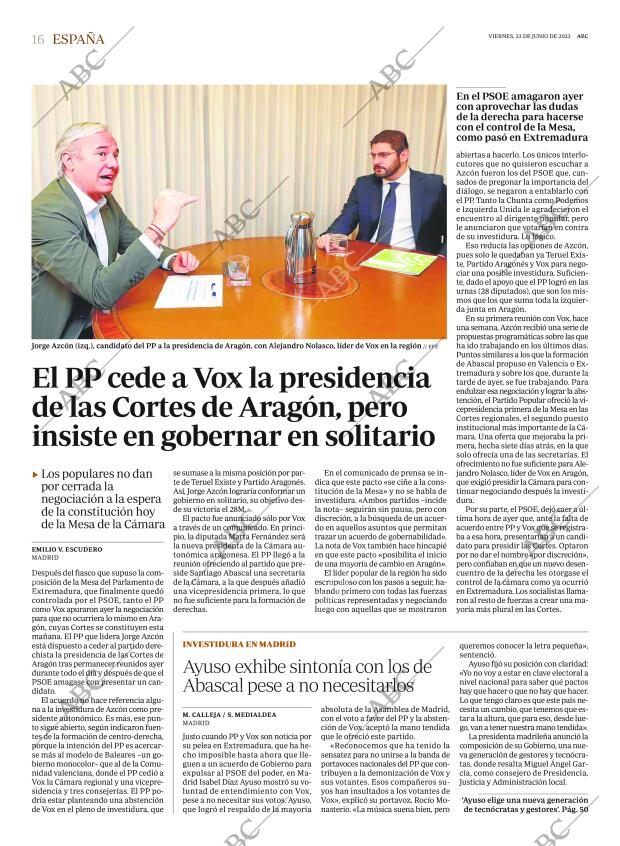 ABC MADRID 23-06-2023 página 16