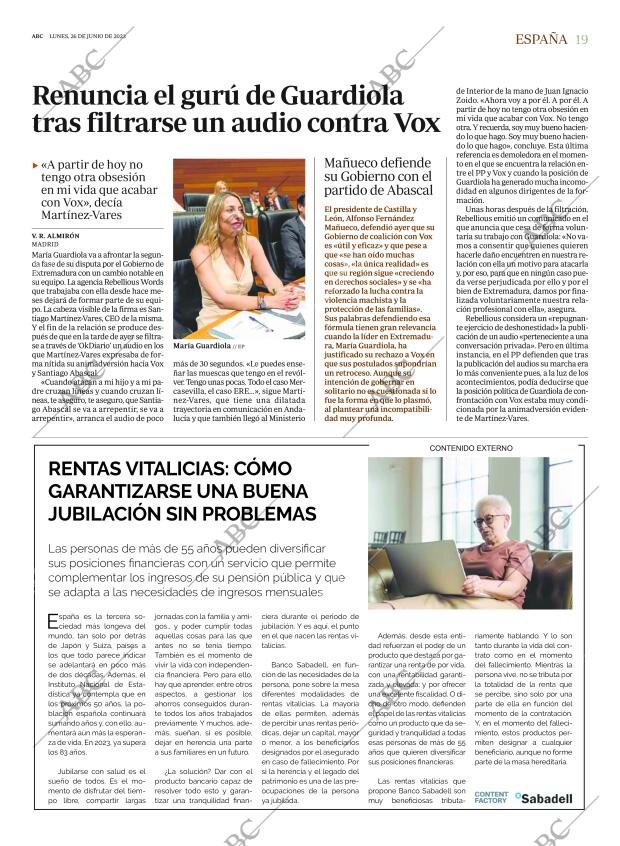 ABC MADRID 26-06-2023 página 19