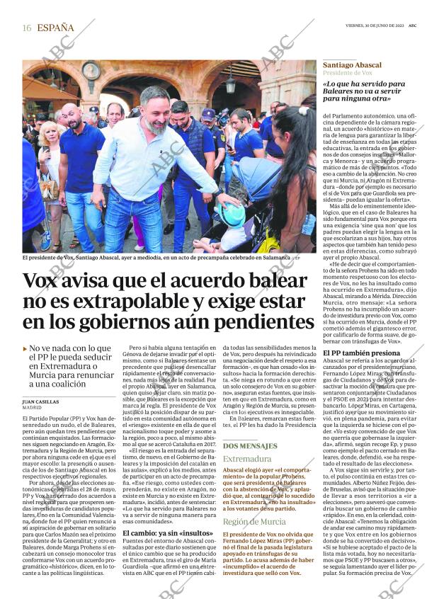 ABC MADRID 30-06-2023 página 16