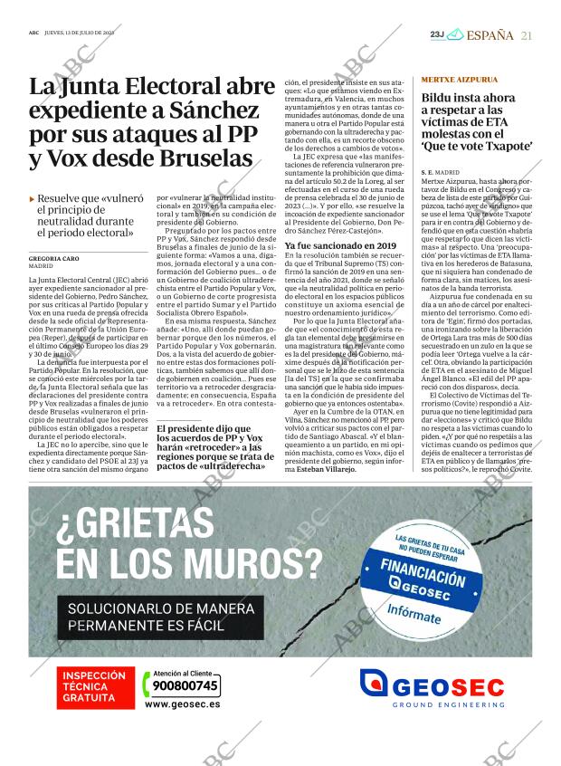 ABC MADRID 13-07-2023 página 21