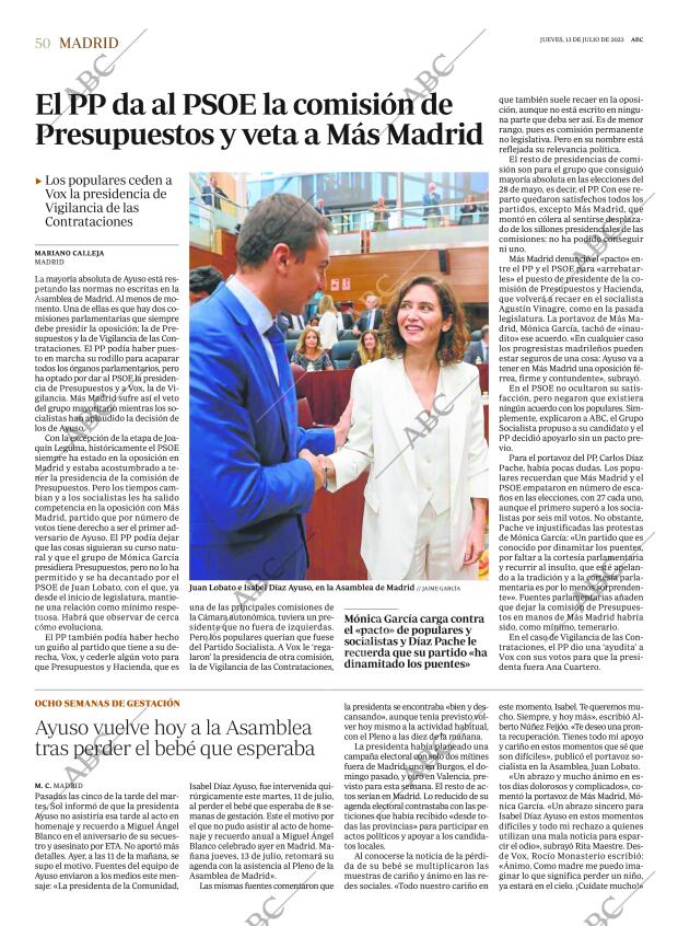 ABC MADRID 13-07-2023 página 50