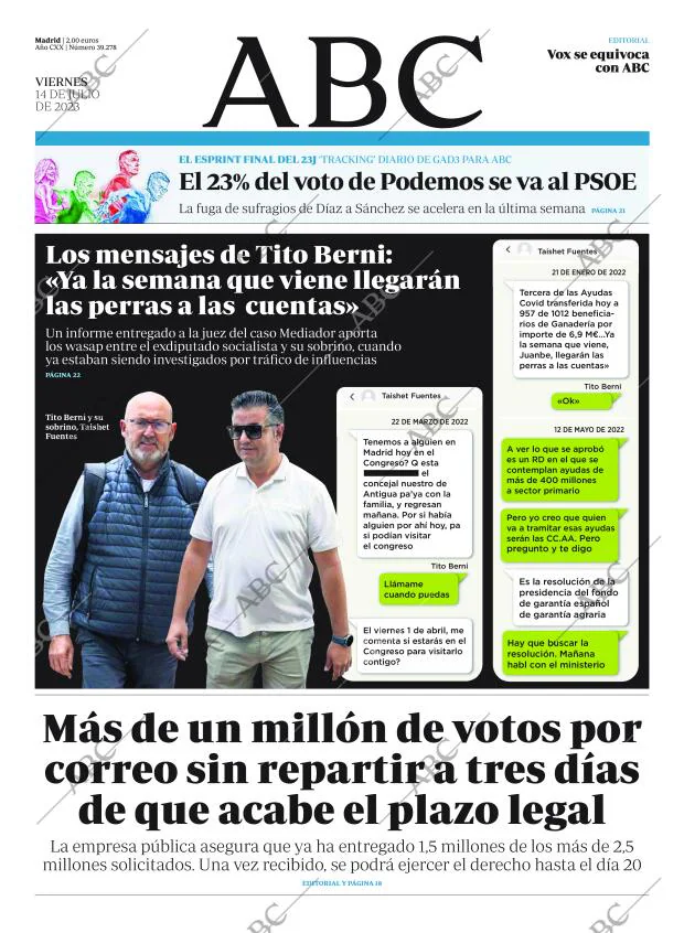 ABC MADRID 14-07-2023 página 1