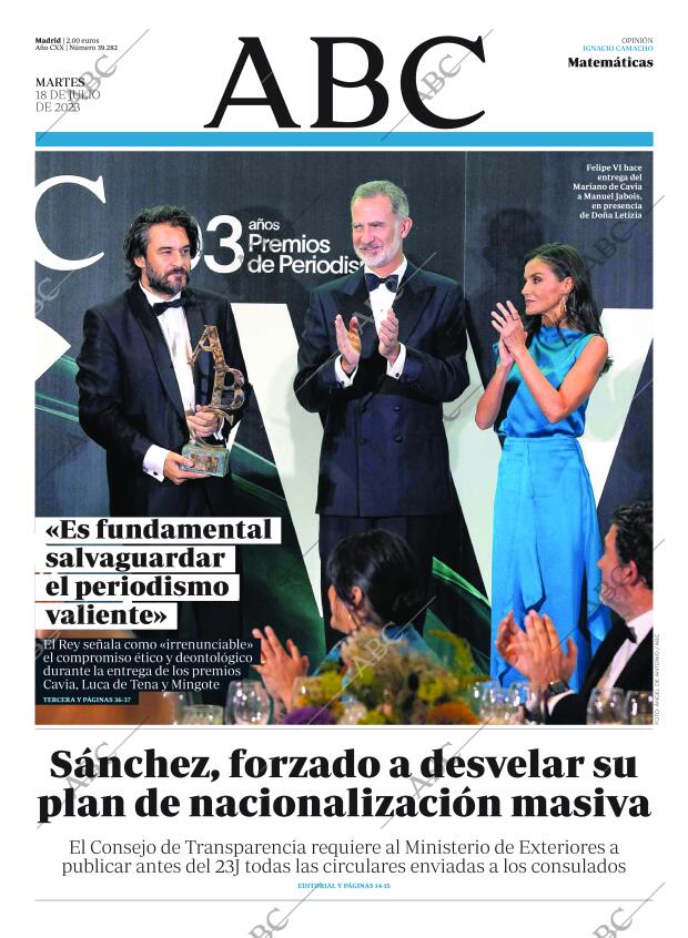 ABC MADRID 18-07-2023 página 1