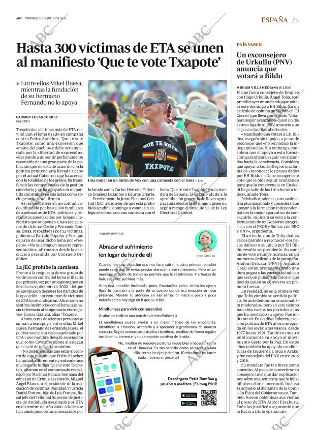 ABC MADRID 21-07-2023 página 25
