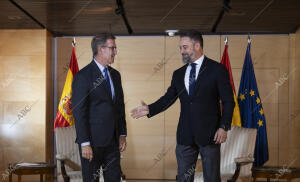 Reunión de Alberto Núñez Feijóo (PP) y Santiago Abascal (Vox) para negociar la...