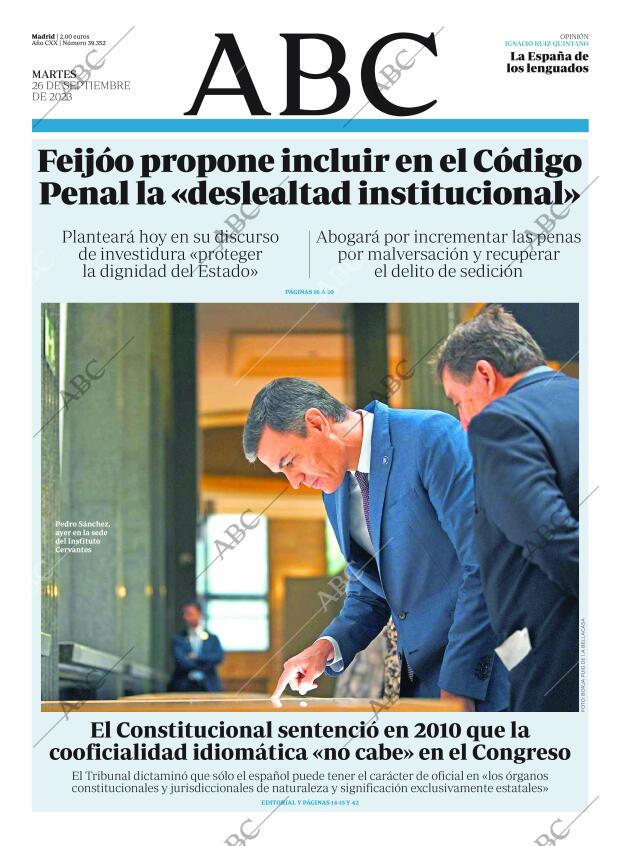 ABC MADRID 26-09-2023 página 1
