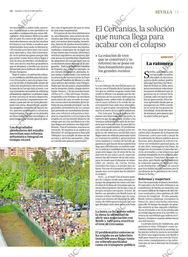 ABC SEVILLA 14-10-2023 página 13
