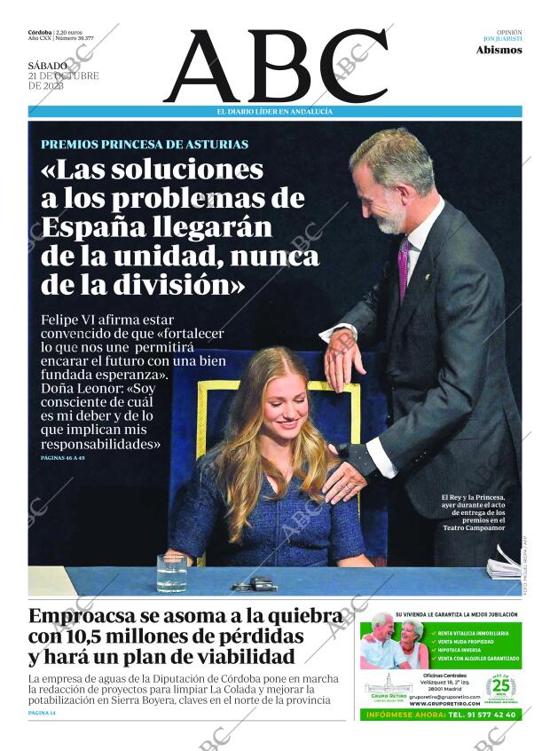 ABC CORDOBA 21-10-2023 página 1