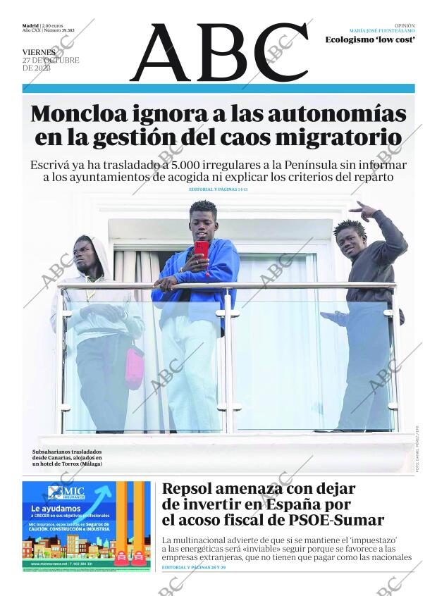 ABC MADRID 27-10-2023 página 1