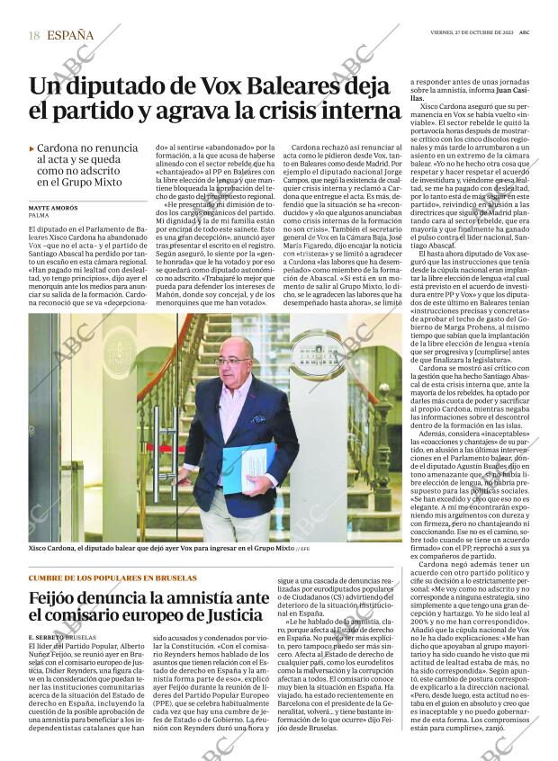 ABC MADRID 27-10-2023 página 18