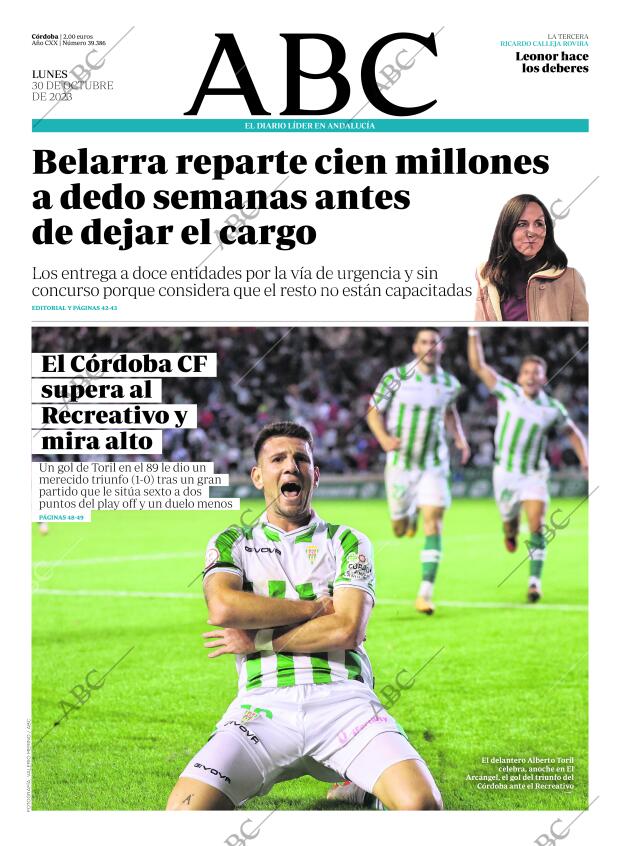 ABC CORDOBA 30-10-2023 página 1