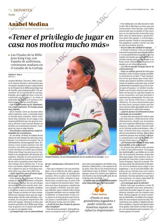 ABC SEVILLA 06-11-2023 página 74