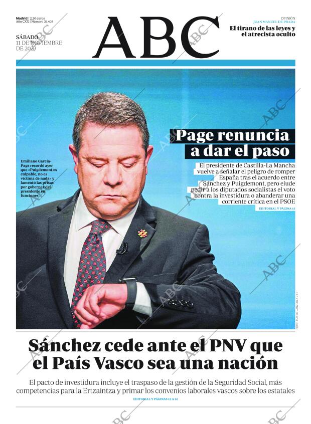 ABC MADRID 11-11-2023 página 1
