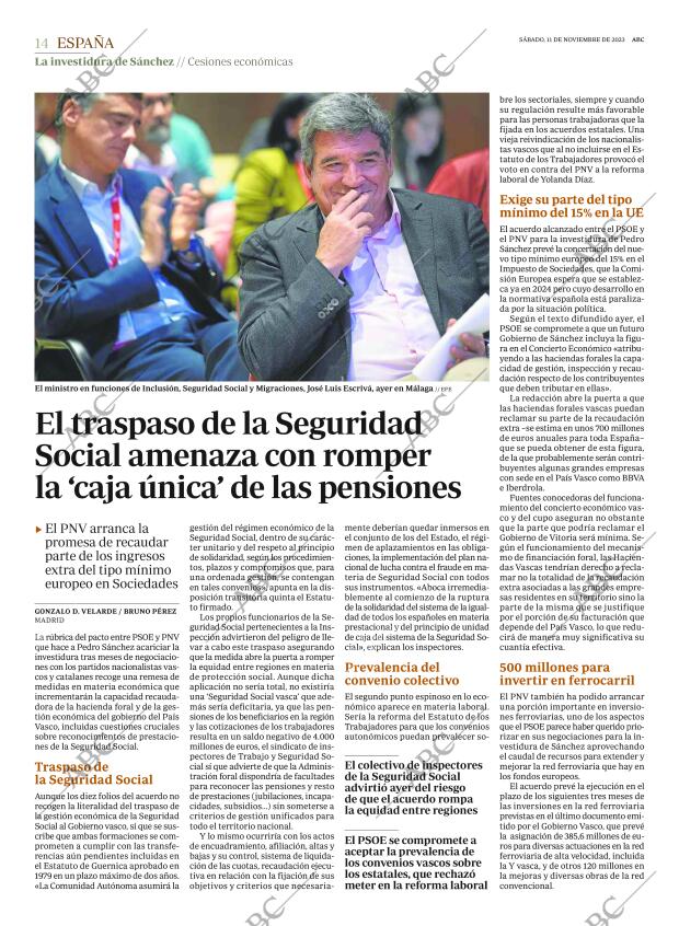 ABC MADRID 11-11-2023 página 14