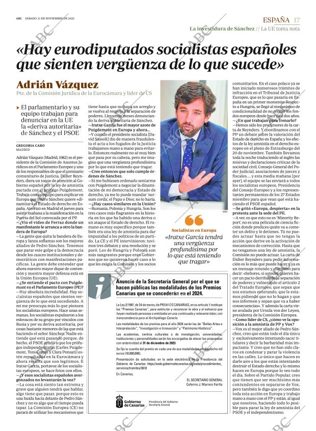 ABC MADRID 11-11-2023 página 17