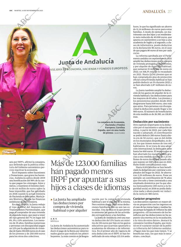 ABC SEVILLA 14-11-2023 página 27