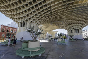 Reportaje de la plaza de la Encarnación para ilustrar la plaza desnaturalizada,...