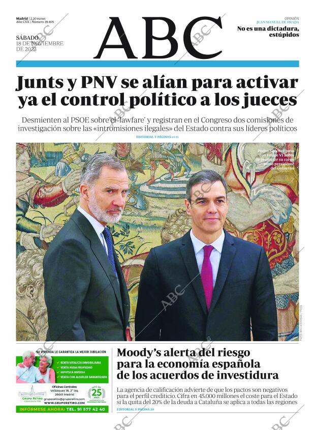 ABC MADRID 18-11-2023 página 1