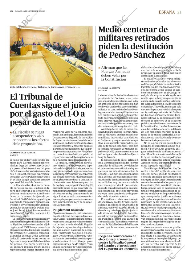 ABC MADRID 18-11-2023 página 21