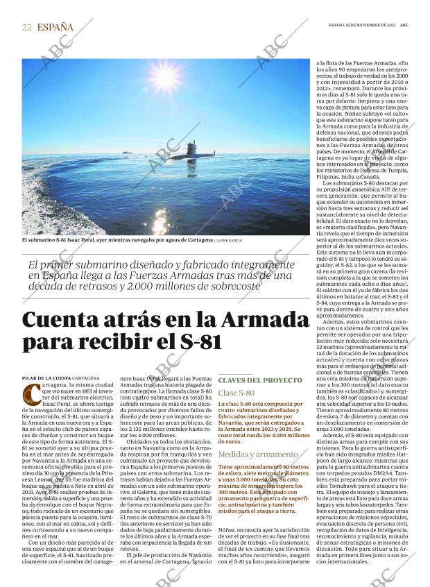ABC MADRID 18-11-2023 página 22