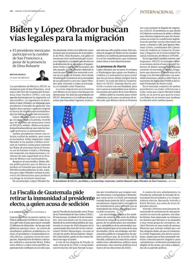 ABC MADRID 18-11-2023 página 27