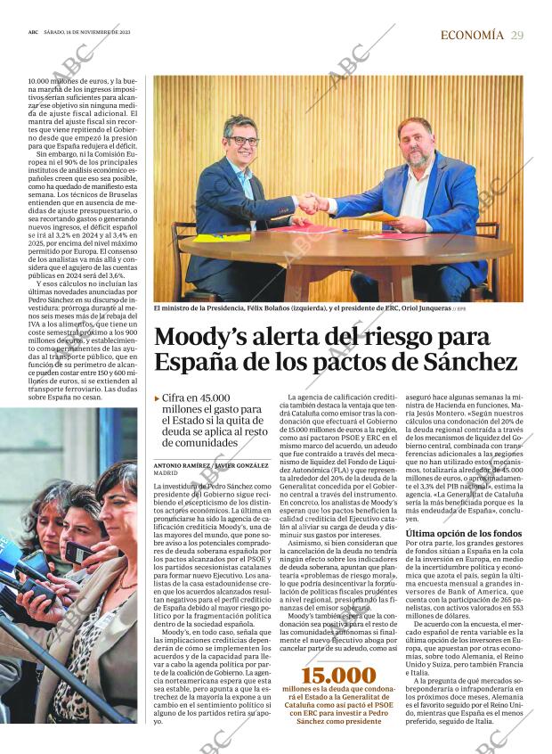 ABC MADRID 18-11-2023 página 29