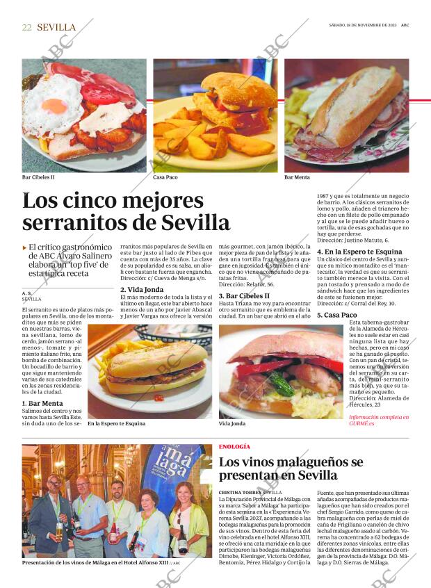 ABC SEVILLA 18-11-2023 página 22
