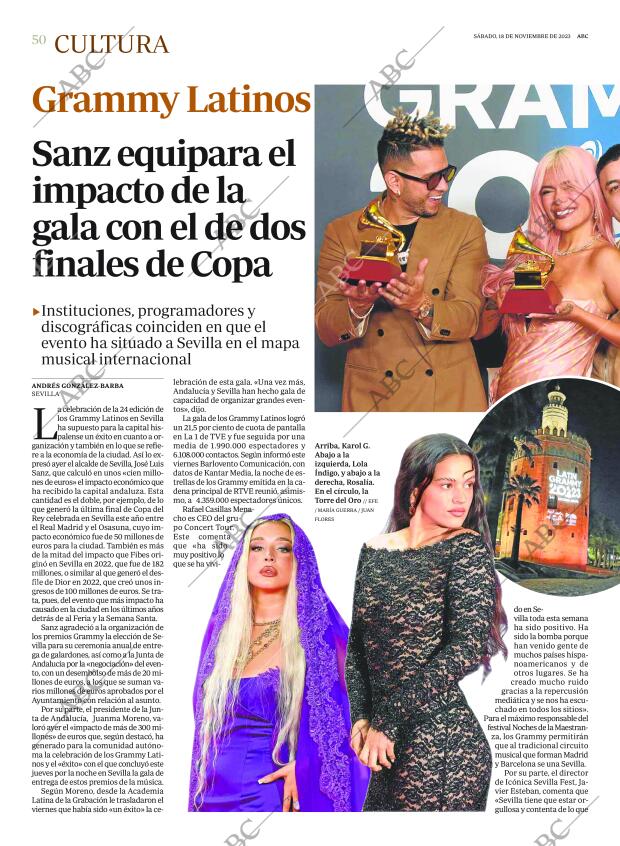 ABC SEVILLA 18-11-2023 página 50