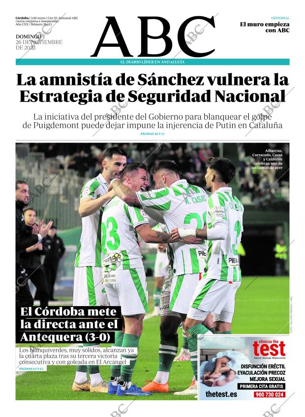 ABC CORDOBA 26-11-2023 página 1