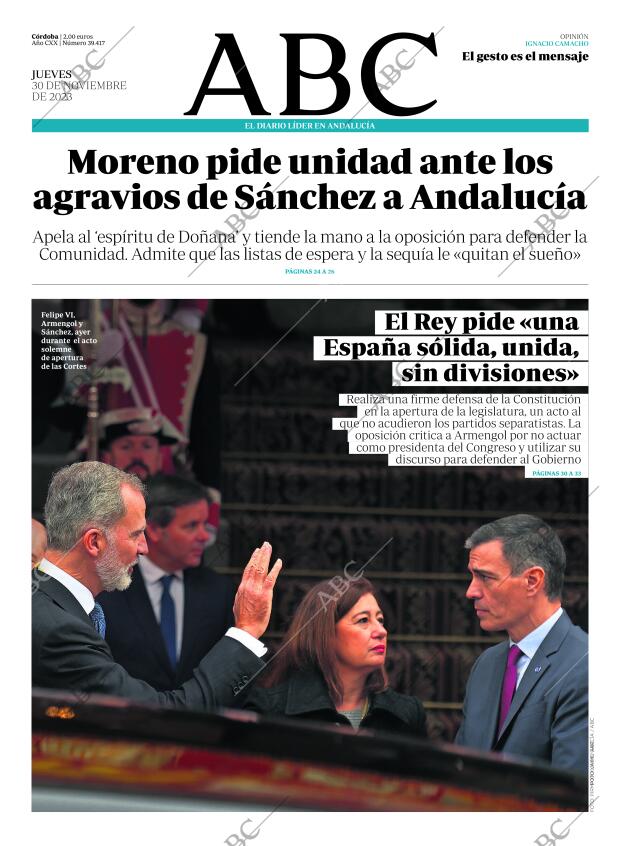 ABC CORDOBA 30-11-2023 página 1