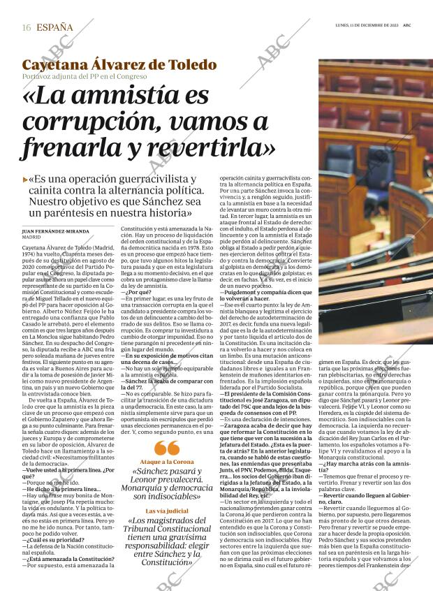 ABC MADRID 11-12-2023 página 16