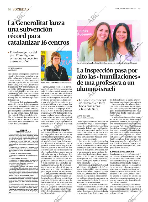 ABC MADRID 11-12-2023 página 36