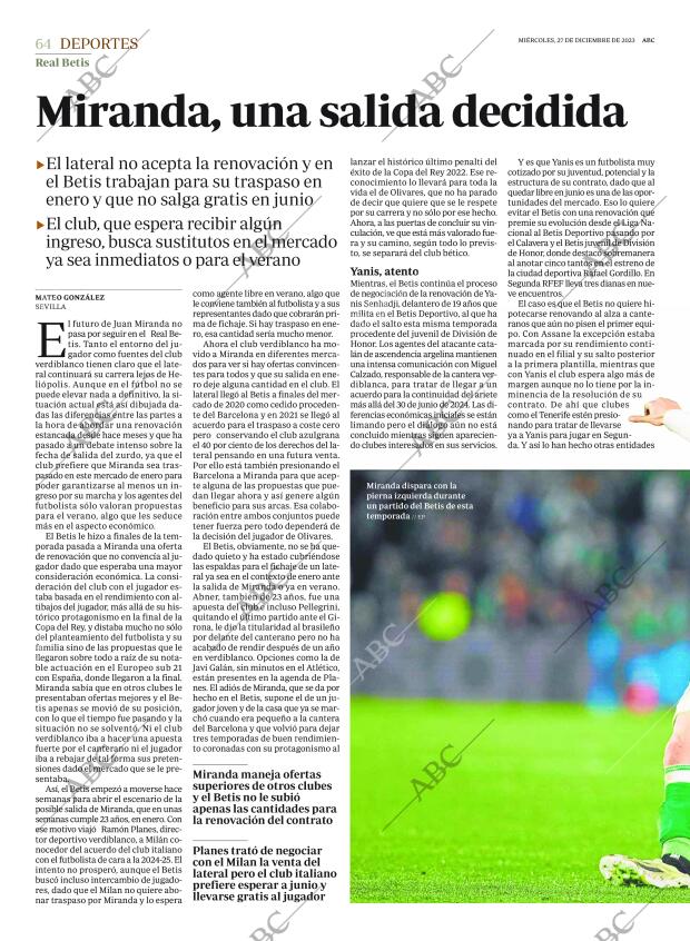 ABC SEVILLA 27-12-2023 página 64