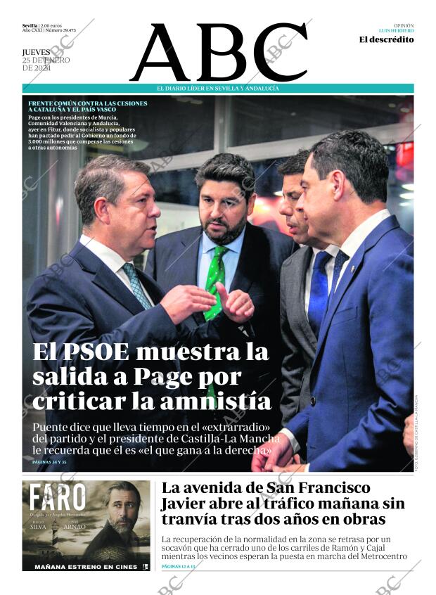 ABC SEVILLA 25-01-2024 página 1