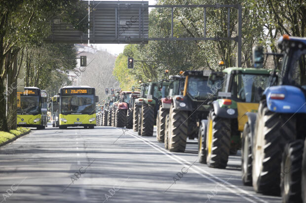 Santiago de Compostela, 20/02/2024. Manifestación de agricultores