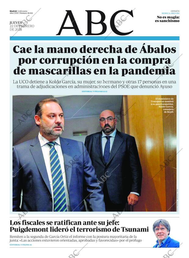 ABC MADRID 22-02-2024 página 1