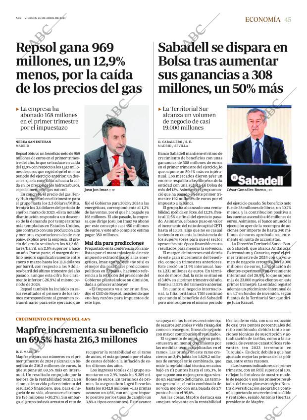 ABC SEVILLA 26-04-2024 página 45