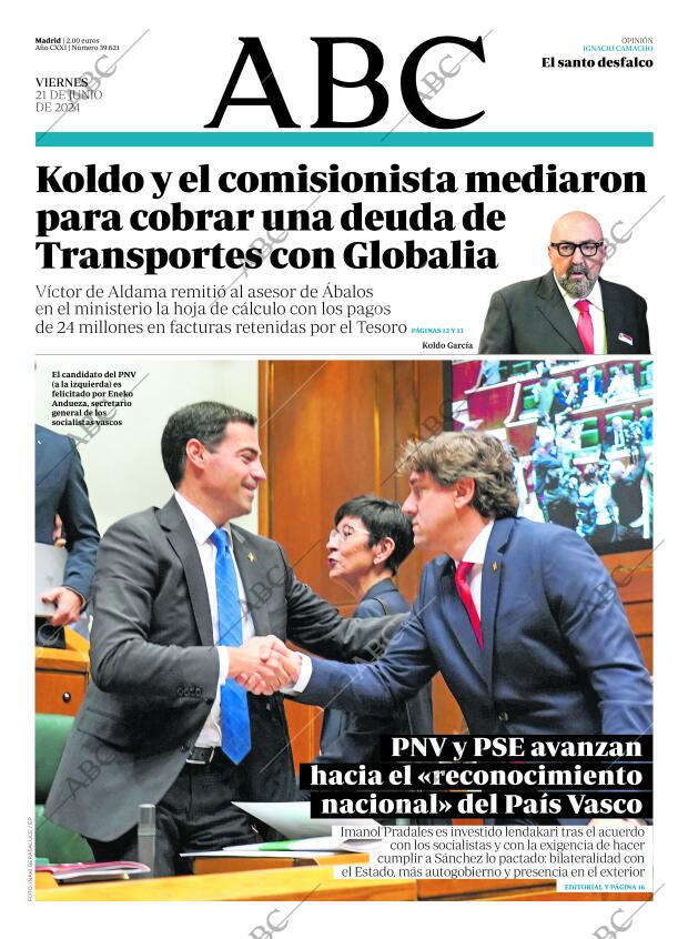 ABC MADRID 21-06-2024 página 1